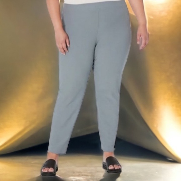 Eileen Fisher Ankle Pants Stretch Crepe 1X Gray Straight Leg Stretch Crepe NWT - Picture 5 of 15